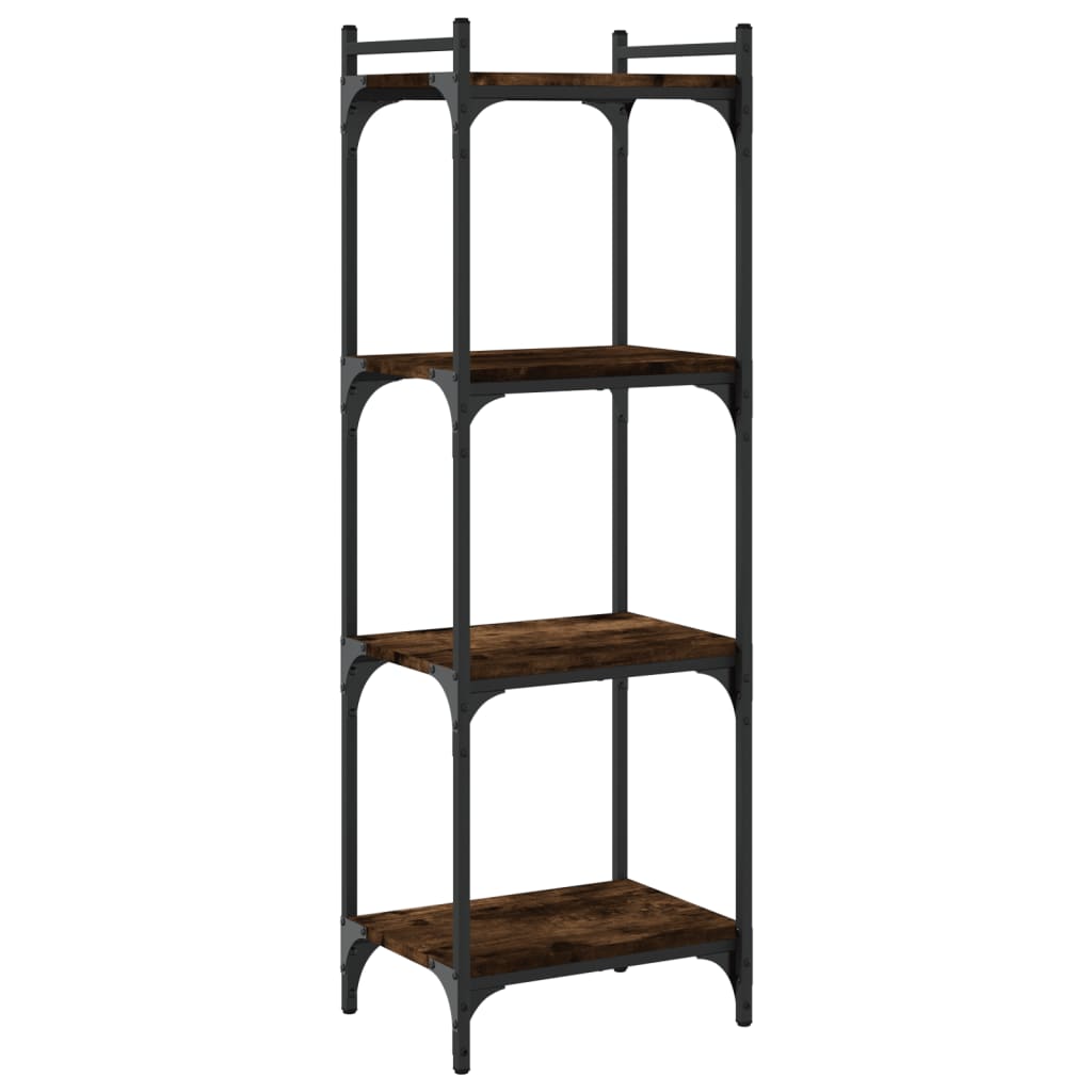 Bookcase 4 shelves smoked oak 40x30x120 cm wood material