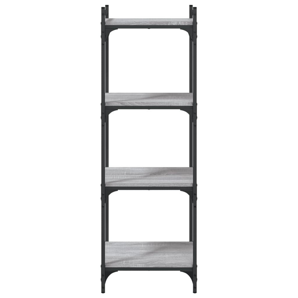 Bookcase 4 Shelves Grey Sonoma 40x30x120 cm Wood Material