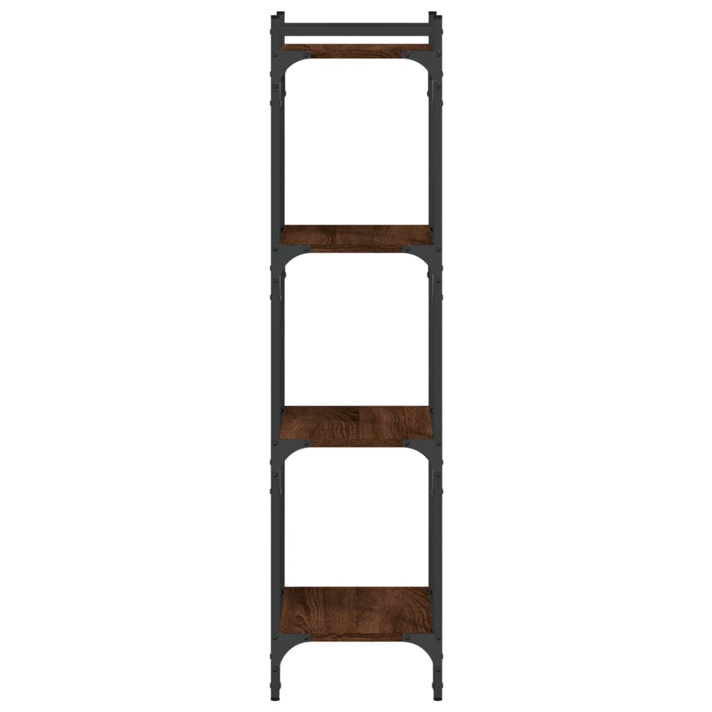 Bookcase 4 Shelves Brown Oak Look 40x30x120cm Wood Material