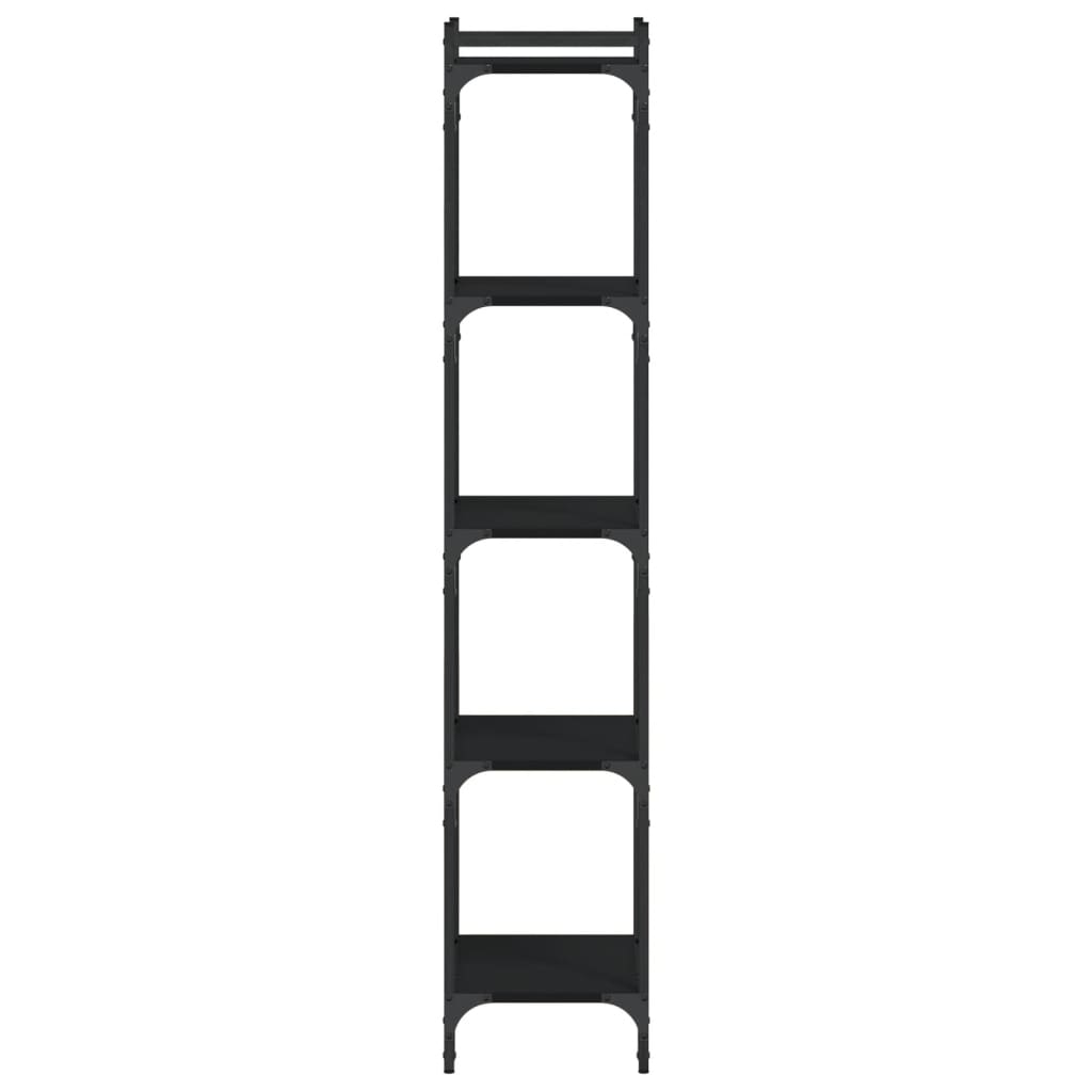 Bookcase 5 Shelves Black 40x30x154 cm Wood Material