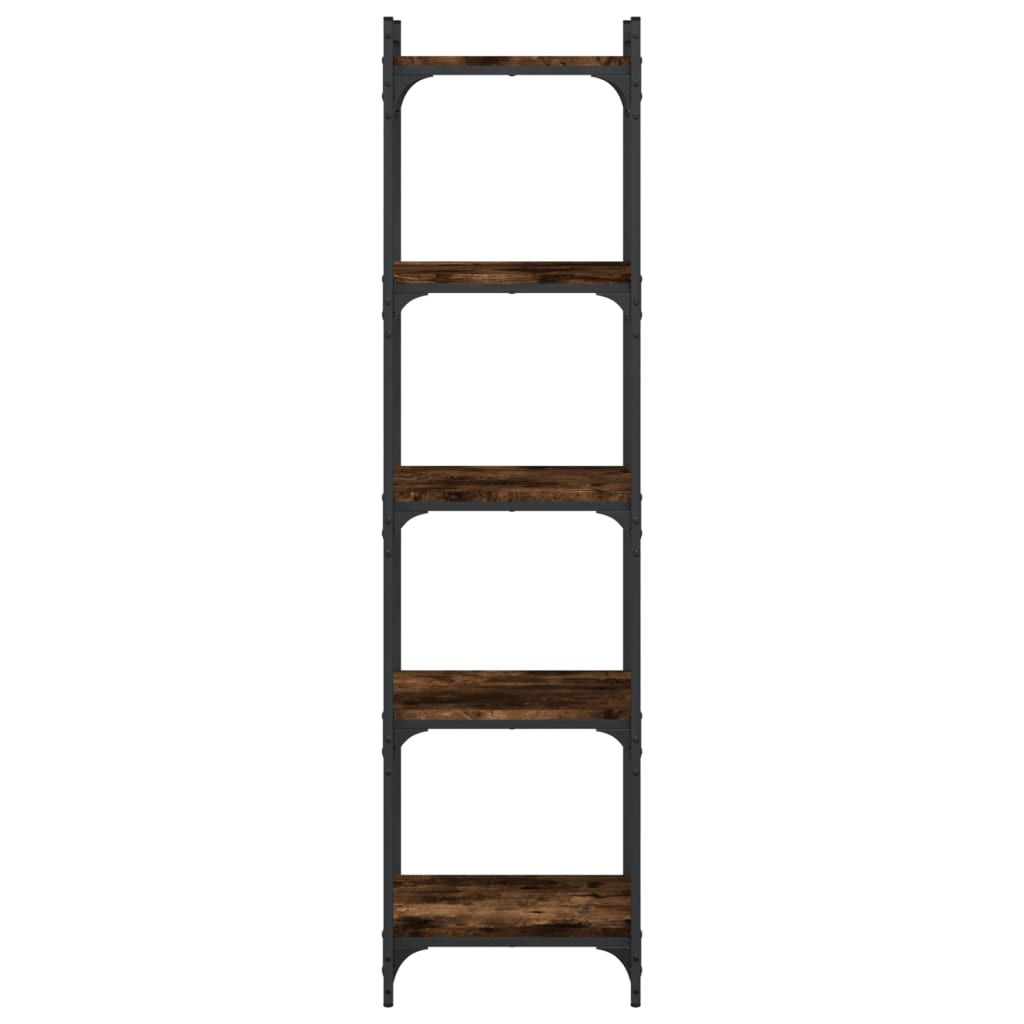 Bookcase 5 shelves smoked oak 40x30x154 cm wood material