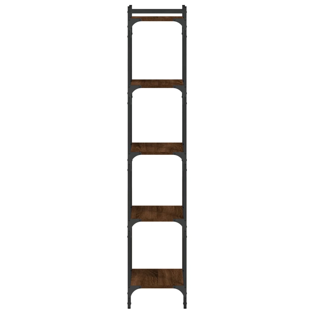 Bookcase 5 Shelves Brown Oak Look 40x30x154cm Wood Material