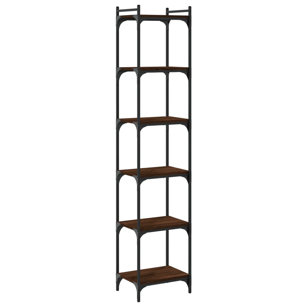 Bücherregal 6 Böden Braun Eiche-Optik 40x30x188cm Holzwerkstoff