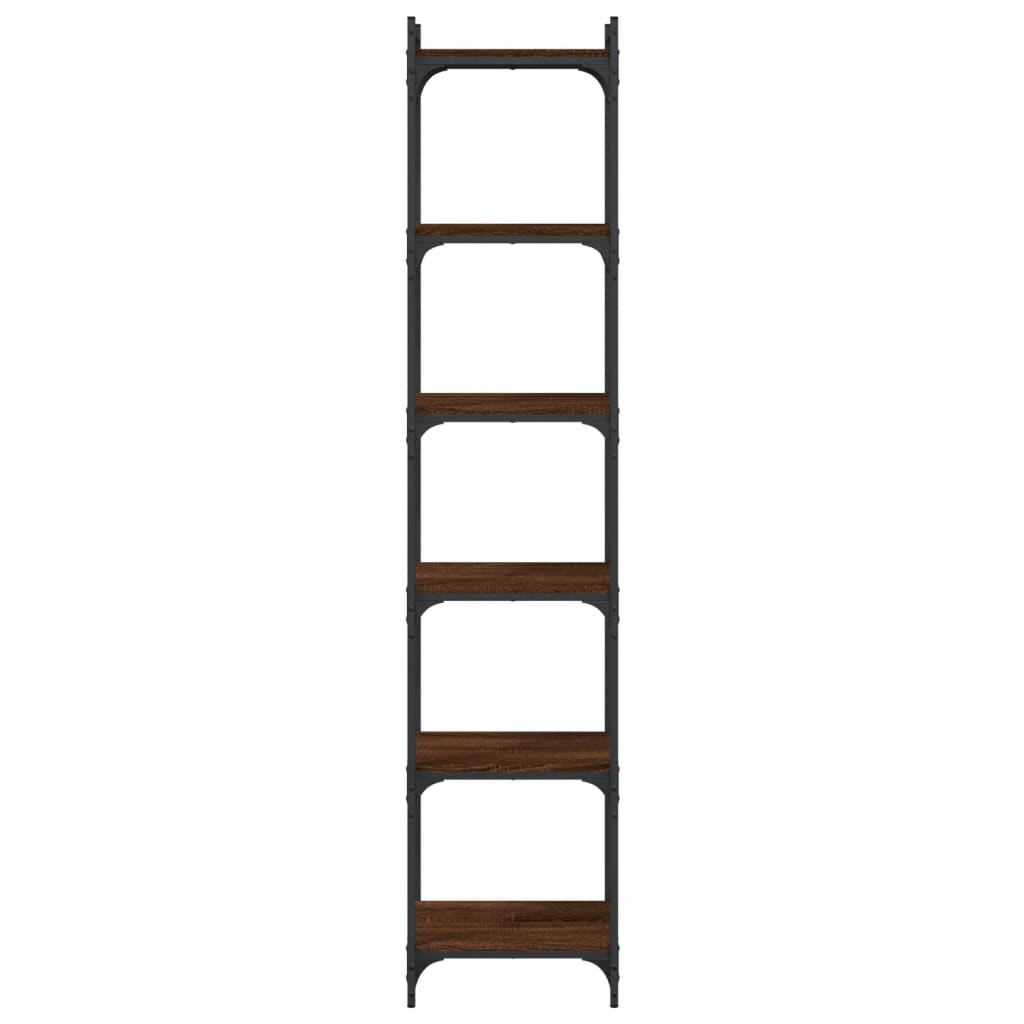 Bookcase 6 Shelves Brown Oak Look 40x30x188cm Wood Material