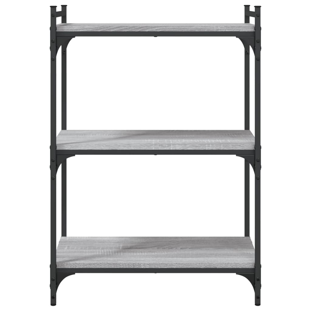 Bookcase 3 Shelves Grey Sonoma 60x30x86 cm Wood Material