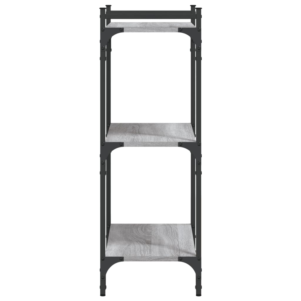 Bookcase 3 Shelves Grey Sonoma 60x30x86 cm Wood Material