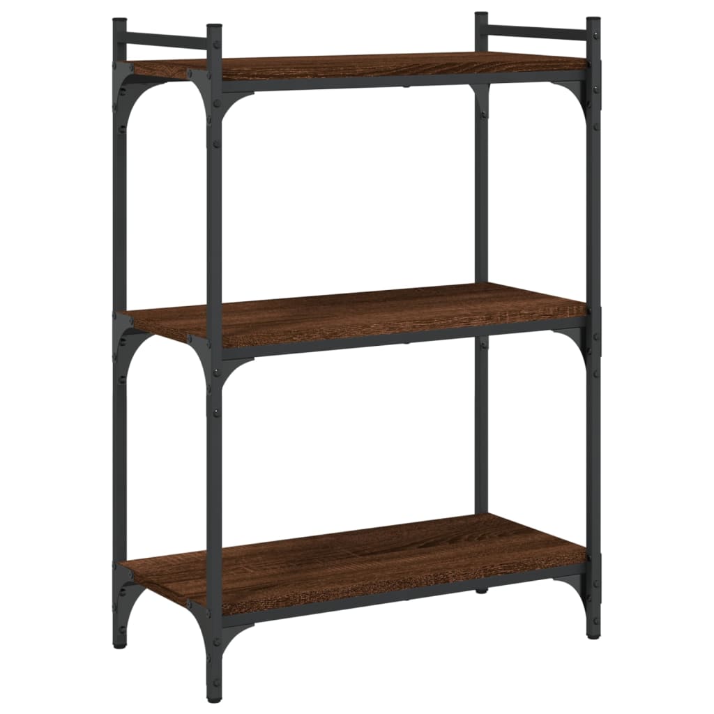 Bookcase 3 Shelves Brown Oak Look 60x30x86cm Wood Material