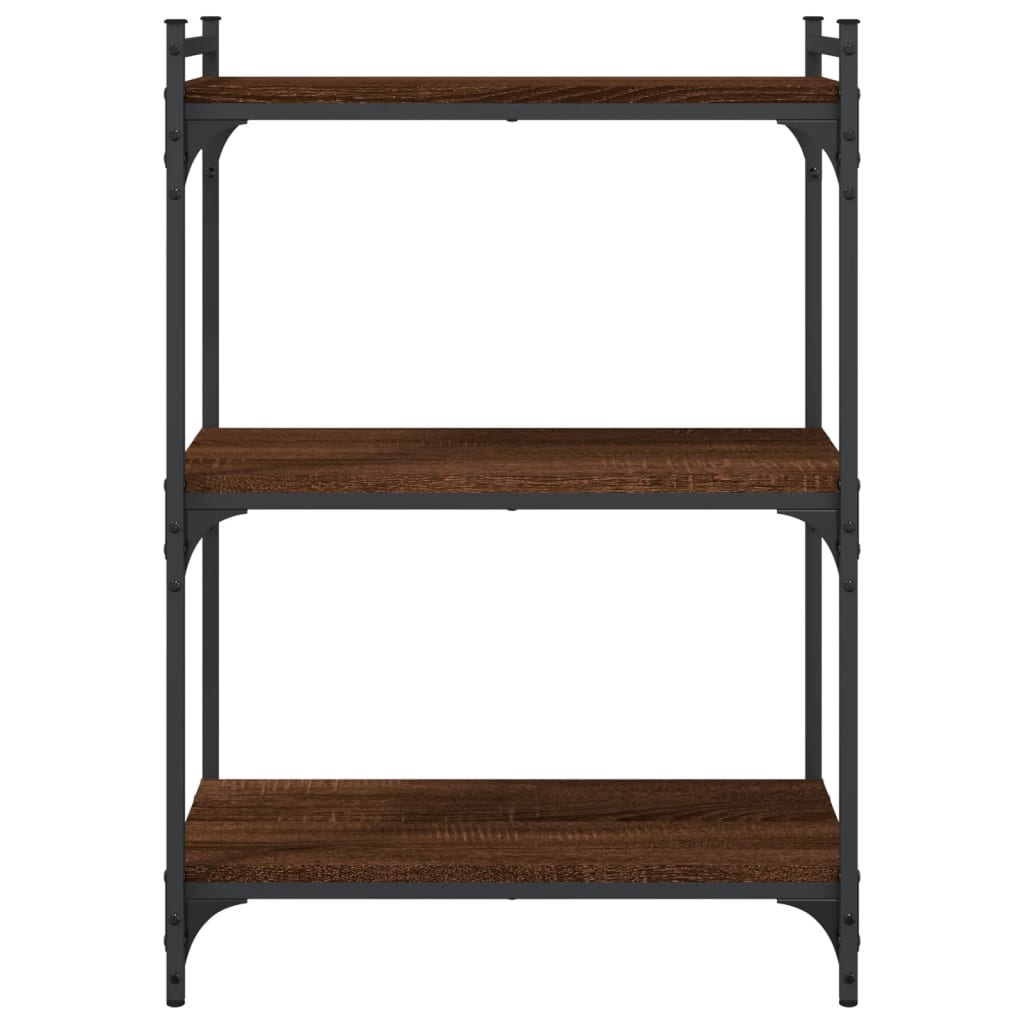 Bookcase 3 Shelves Brown Oak Look 60x30x86cm Wood Material