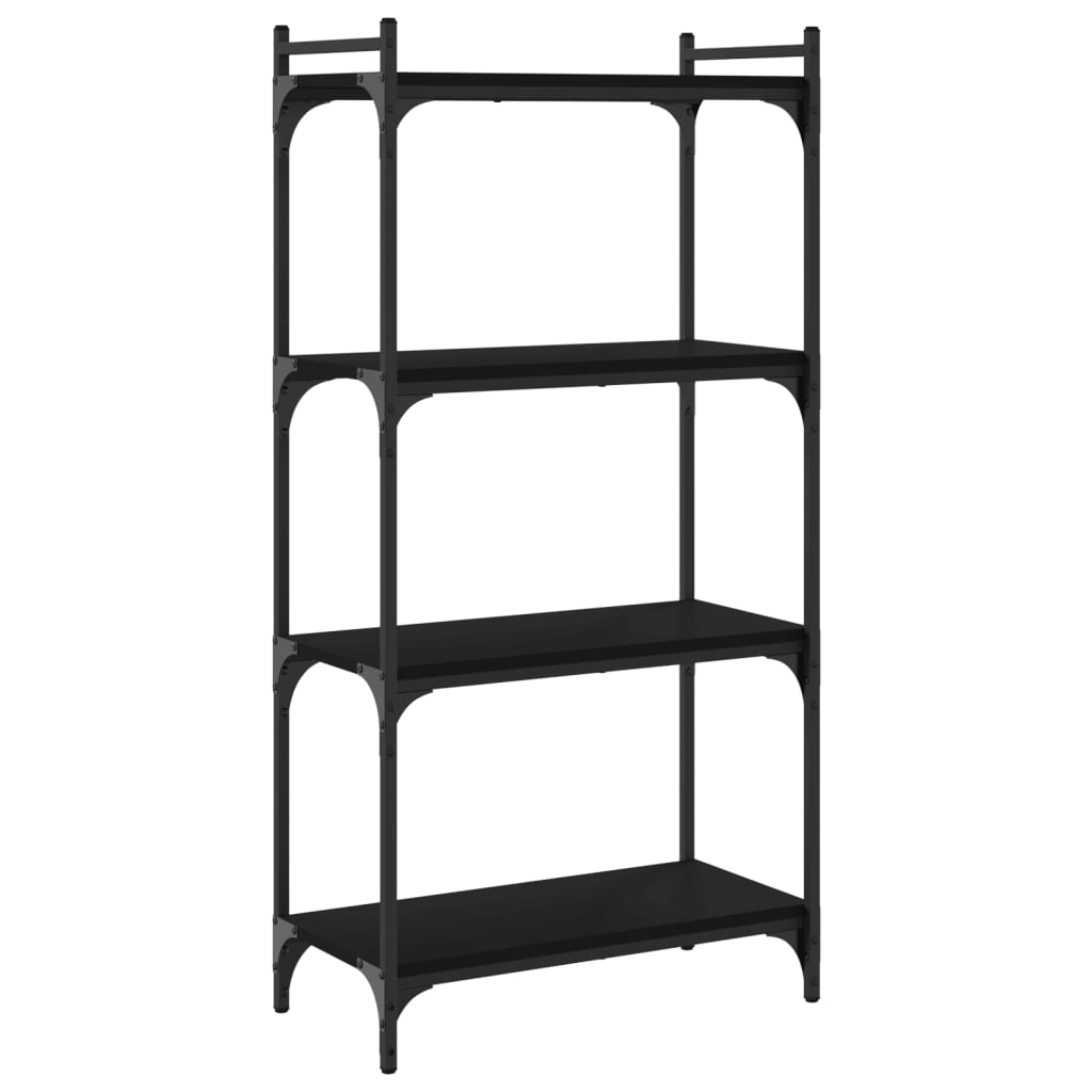 Bookcase 4 Shelves Black 60x30x120 cm Wood Material