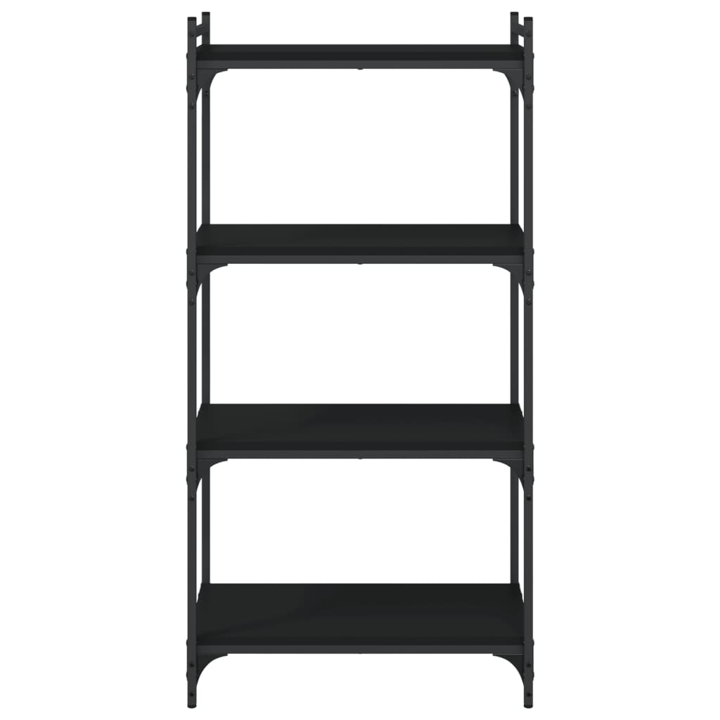 Bookcase 4 Shelves Black 60x30x120 cm Wood Material