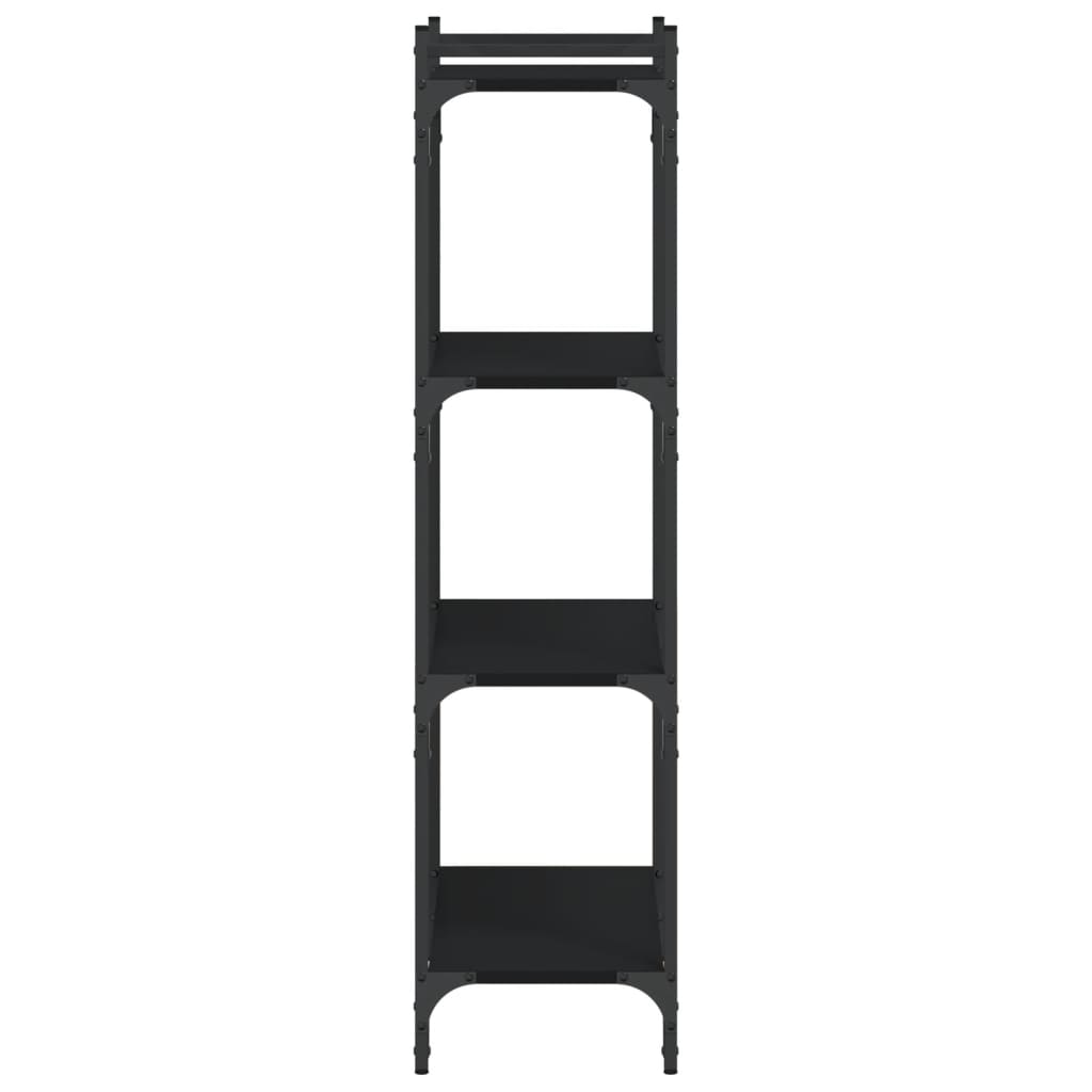 Bookcase 4 Shelves Black 60x30x120 cm Wood Material