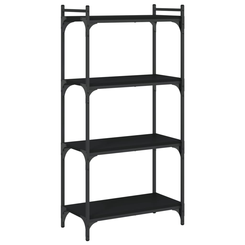 Bookcase 4 Shelves Black 60x30x120 cm Wood Material