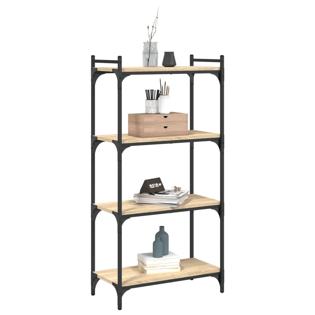 Bookcase 4 shelves Sonoma oak 60x30x120 cm wood material