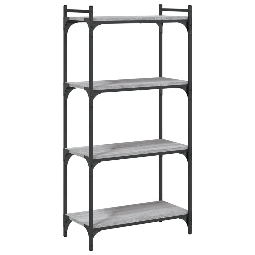 Bookcase 4 Shelves Grey Sonoma 60x30x120 cm Wood Material