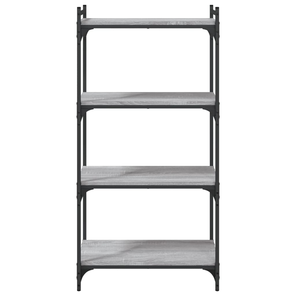 Bookcase 4 Shelves Grey Sonoma 60x30x120 cm Wood Material