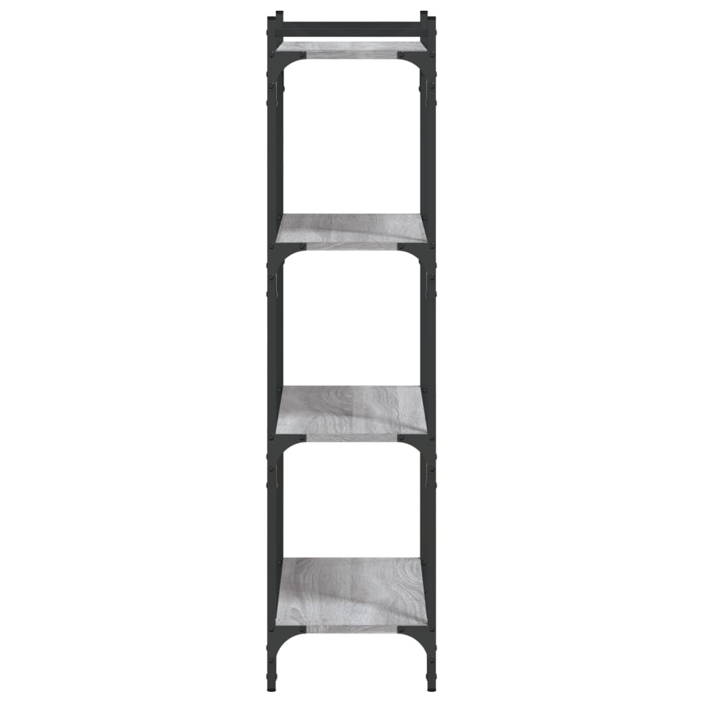 Bookcase 4 Shelves Grey Sonoma 60x30x120 cm Wood Material