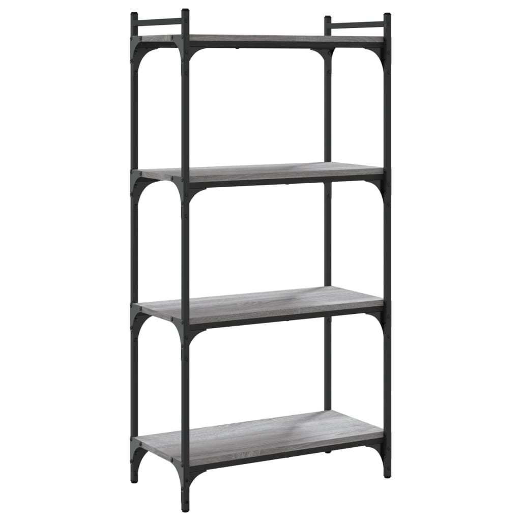 Bookcase 4 Shelves Grey Sonoma 60x30x120 cm Wood Material