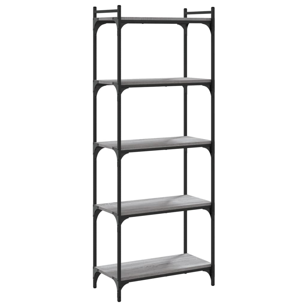 Bookcase 5 Shelves Grey Sonoma 60x30x154 cm Wood Material