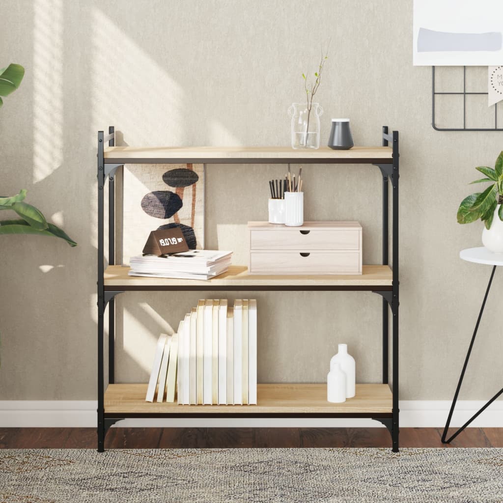 Bookcase 3 shelves Sonoma oak 80x30x86 cm wood material