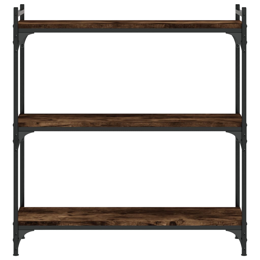 Bookcase 3 shelves smoked oak 80x30x86 cm wood material