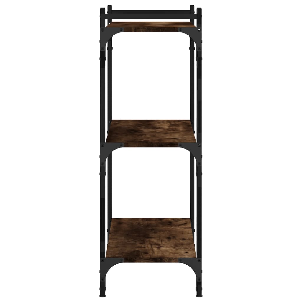 Bookcase 3 shelves smoked oak 80x30x86 cm wood material