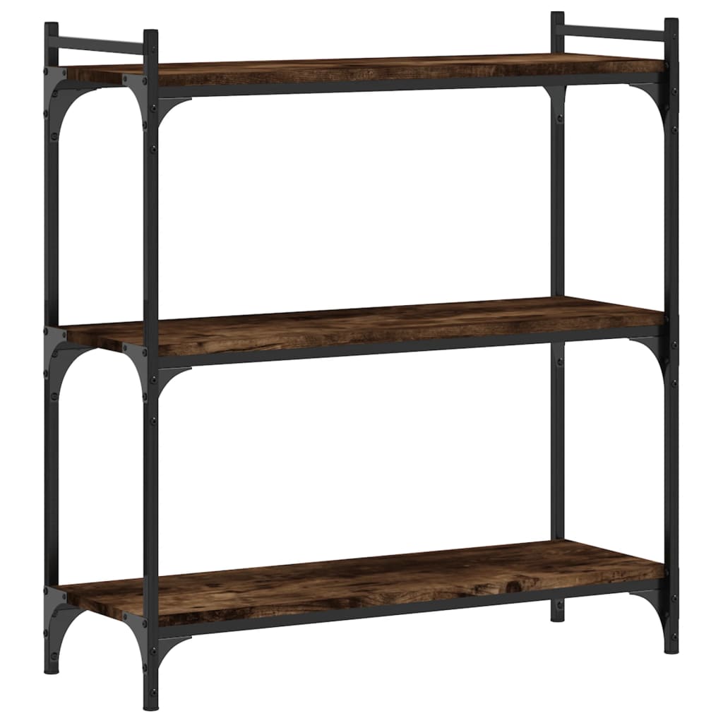 Bookcase 3 shelves smoked oak 80x30x86 cm wood material