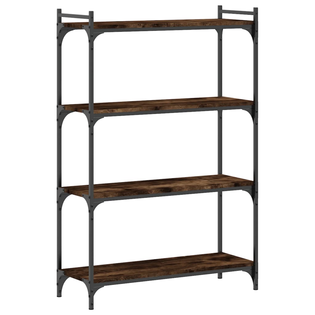 Bookcase 4 shelves smoked oak 80x30x120 cm wood material