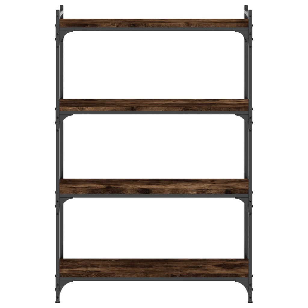 Bookcase 4 shelves smoked oak 80x30x120 cm wood material