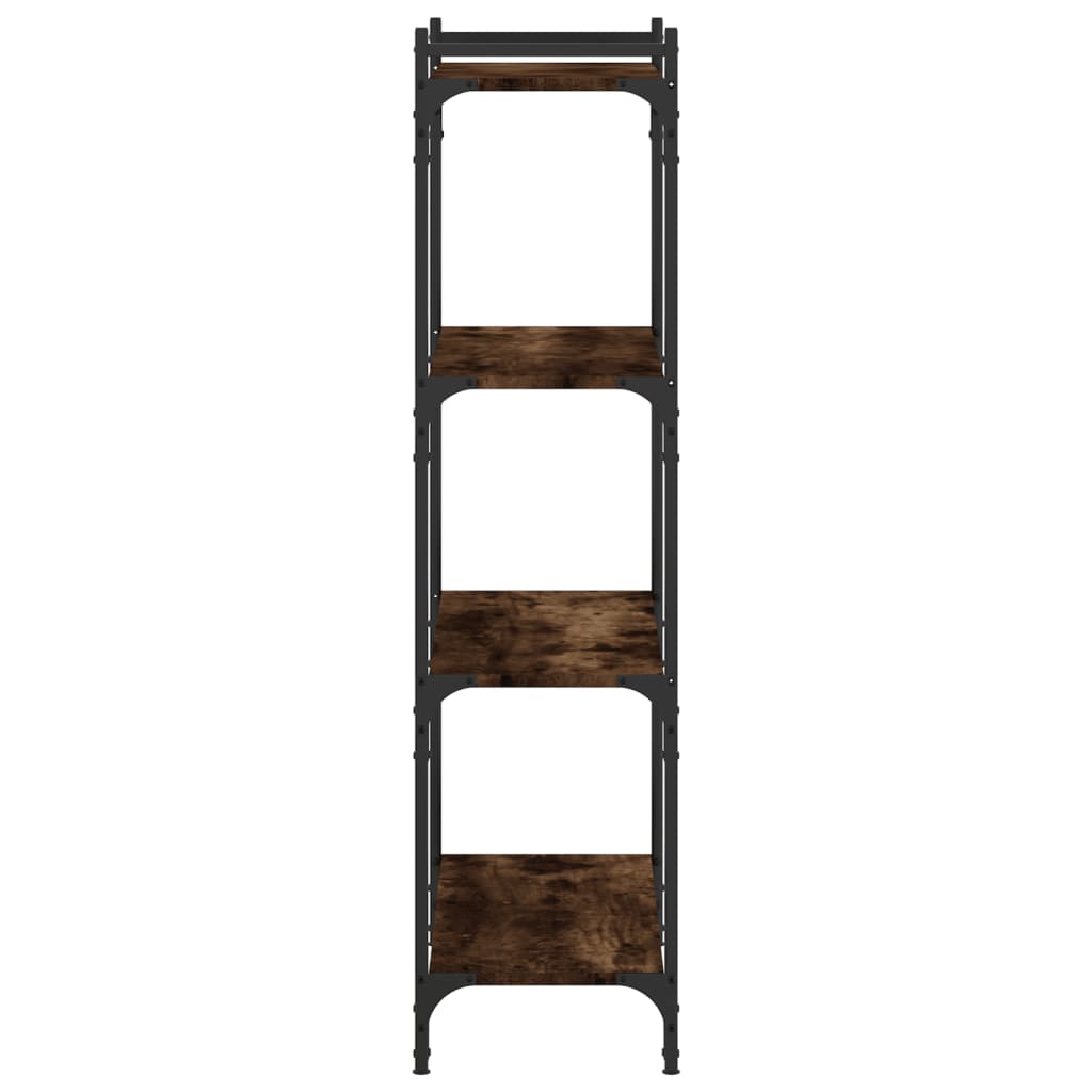 Bookcase 4 shelves smoked oak 80x30x120 cm wood material