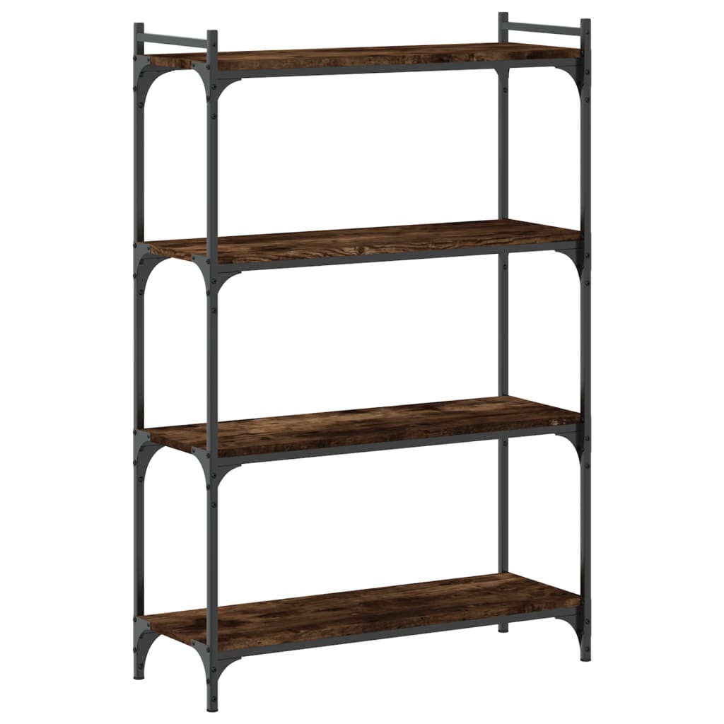 Bookcase 4 shelves smoked oak 80x30x120 cm wood material