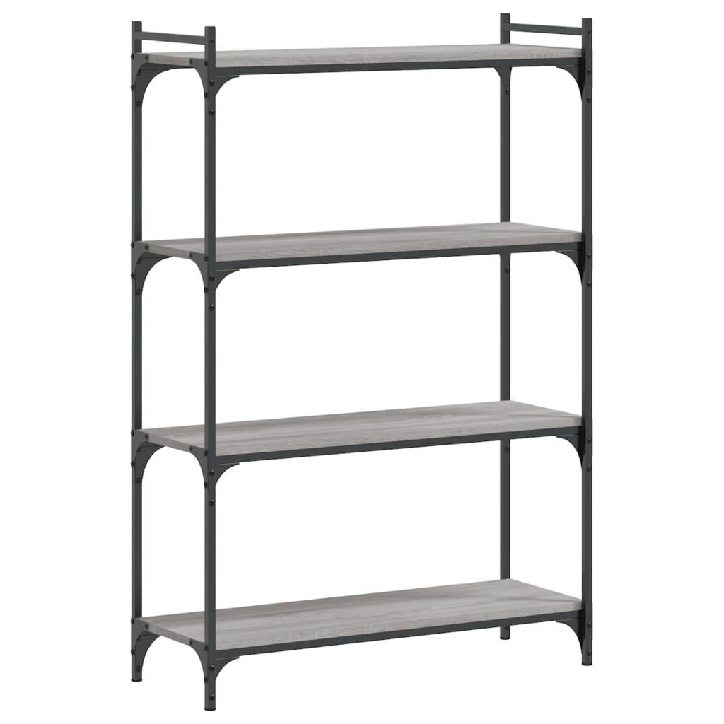 Bookcase 4 Shelves Grey Sonoma 80x30x120 cm Wood Material