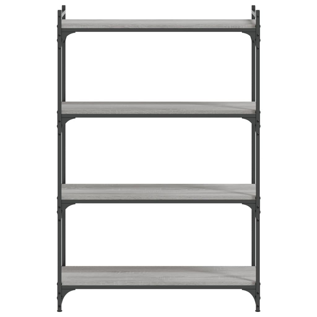 Bookcase 4 Shelves Grey Sonoma 80x30x120 cm Wood Material