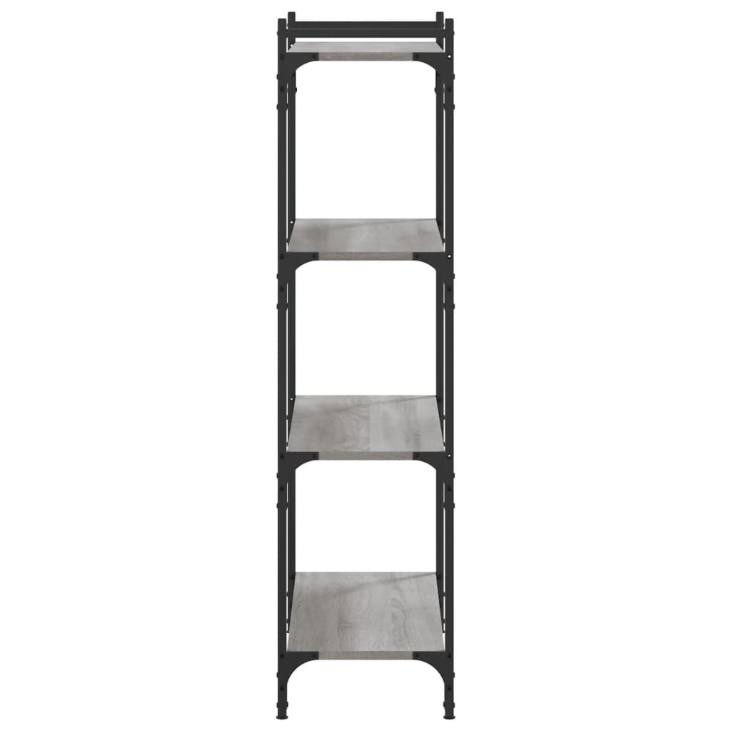 Bookcase 4 Shelves Grey Sonoma 80x30x120 cm Wood Material