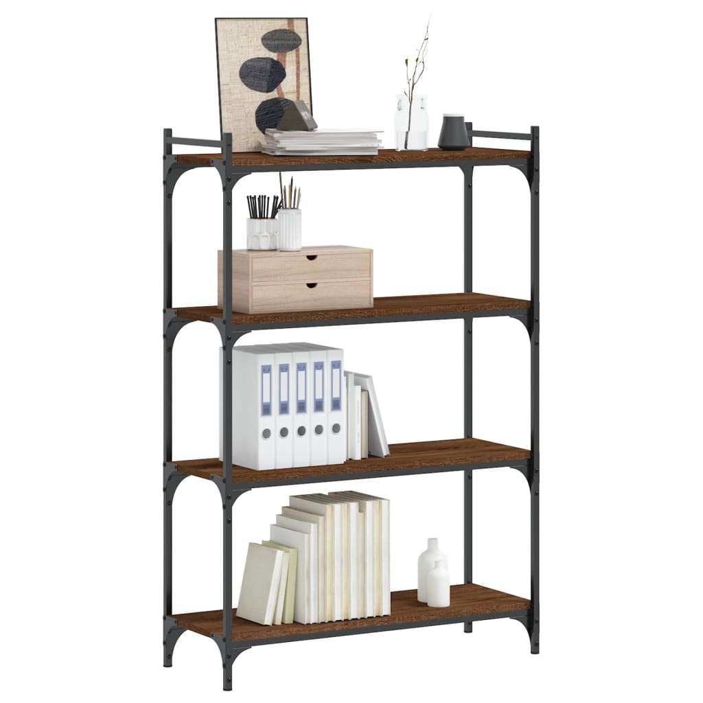 Bücherregal 4 Böden Braun Eiche-Optik 80x30x120cm Holzwerkstoff