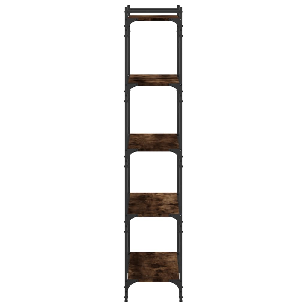 Bookcase 5 shelves smoked oak 80x30x154 cm wood material