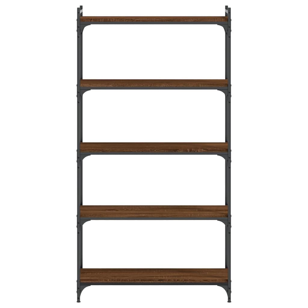 Bücherregal 5 Böden Braun Eiche-Optik 80x30x154cm Holzwerkstoff