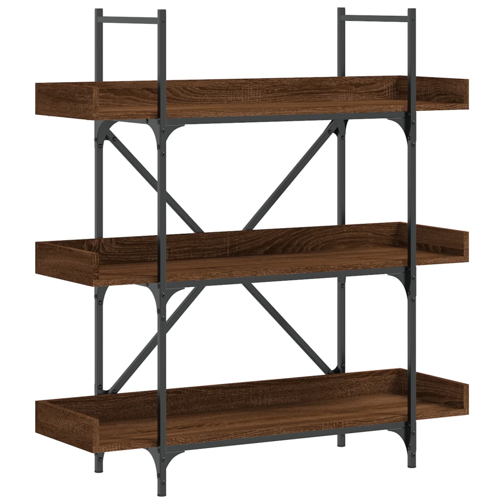 Bookcase 3 Shelves Brown Oak Look 100x33x108.5 cm