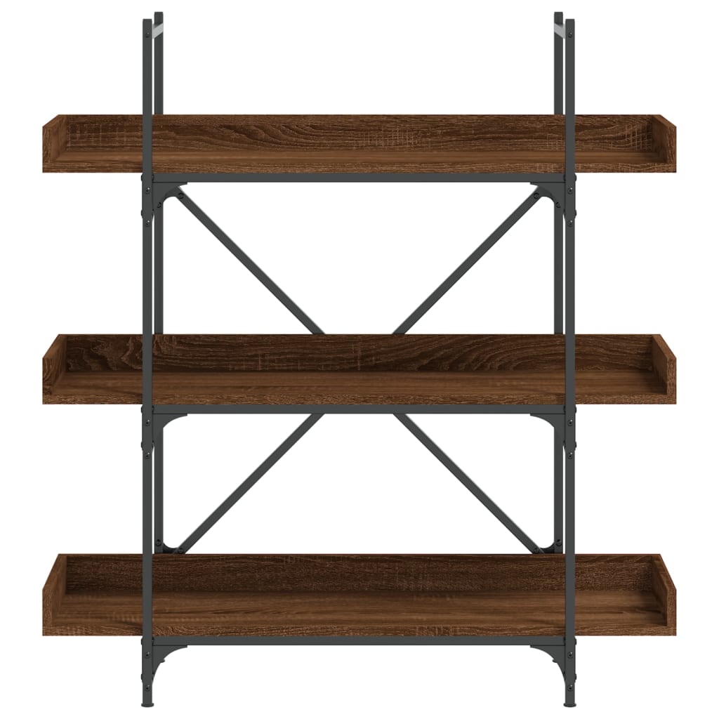 Bookcase 3 Shelves Brown Oak Look 100x33x108.5 cm