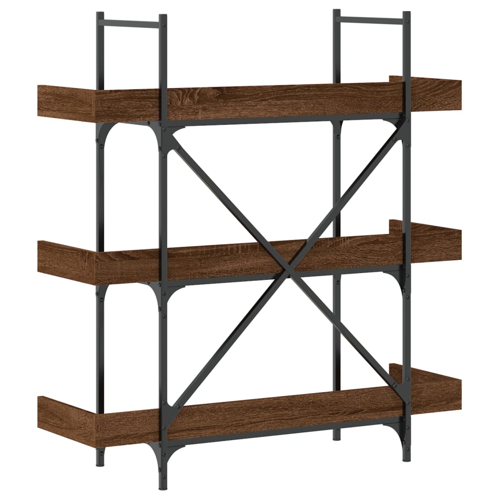 Bookcase 3 Shelves Brown Oak Look 100x33x108.5 cm