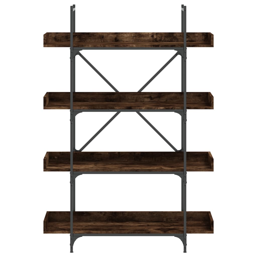 Bookcase 4 shelves smoked oak 100x33x145.5 cm wood material