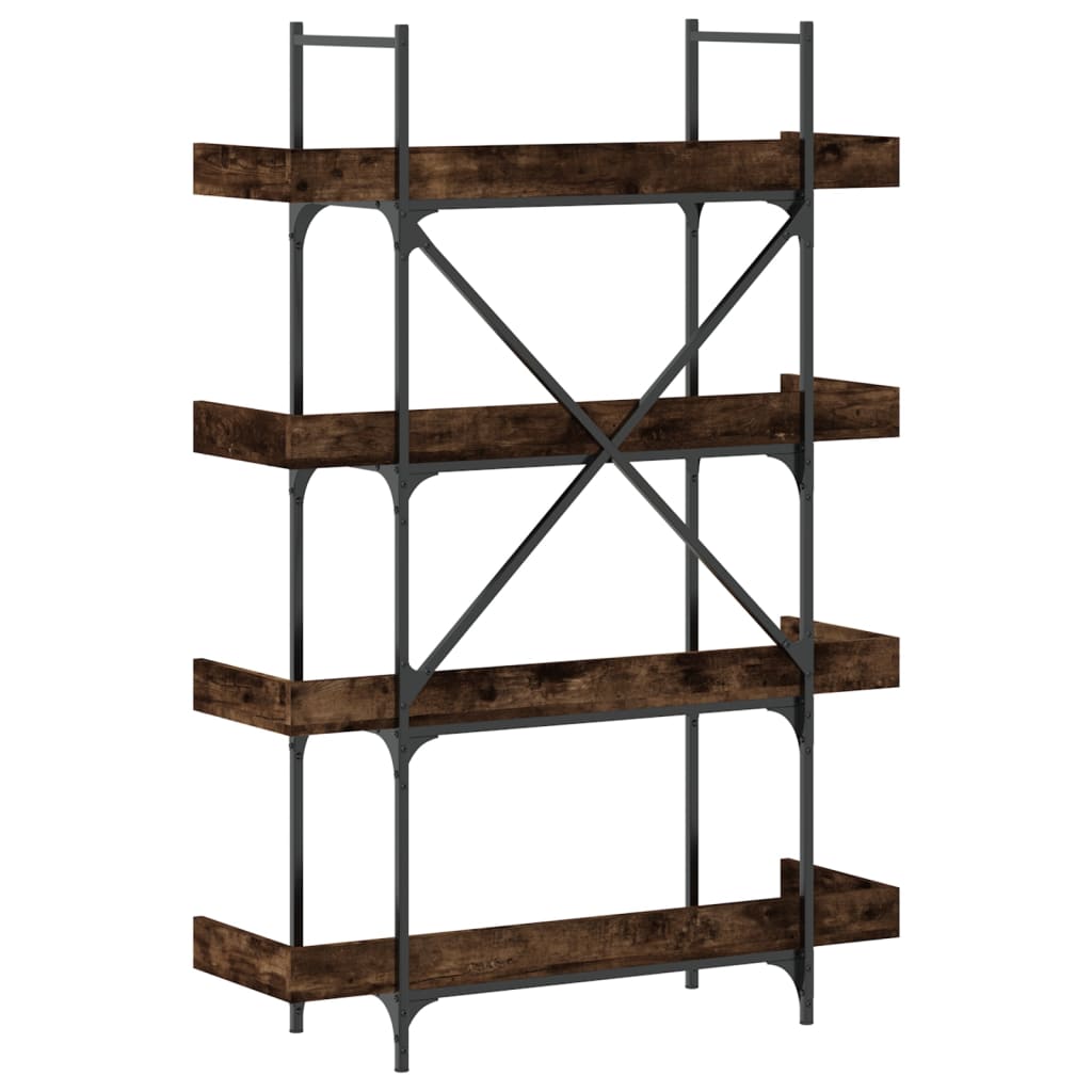 Bookcase 4 shelves smoked oak 100x33x145.5 cm wood material