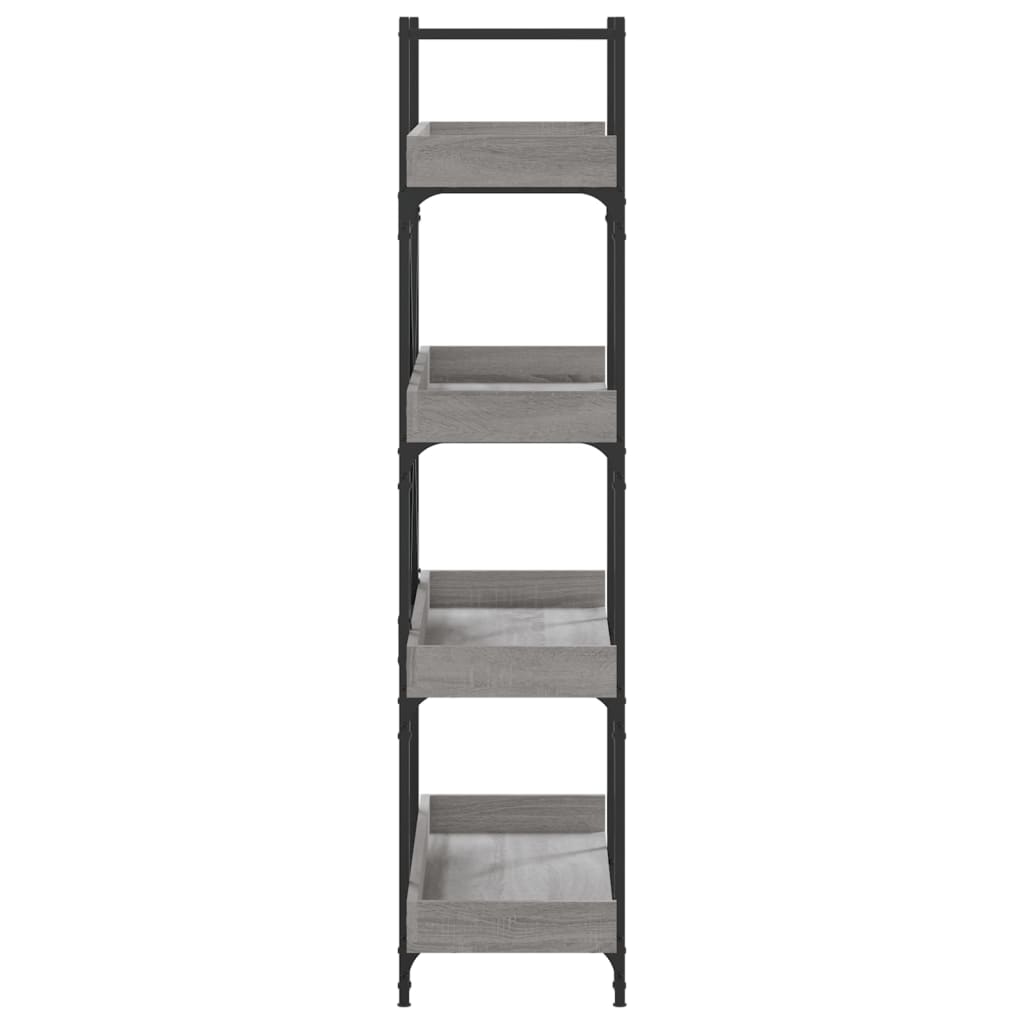 Bookcase 4 Shelves Grey Sonoma 100x33x145,5 cm Wood Material