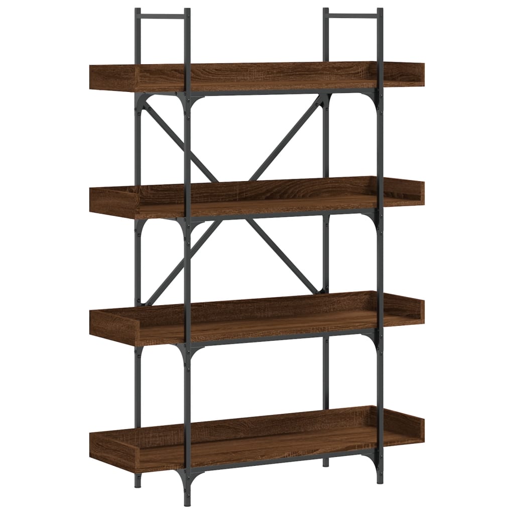 Bookcase 4 Shelves Brown Oak Look 100x33x145.5 cm