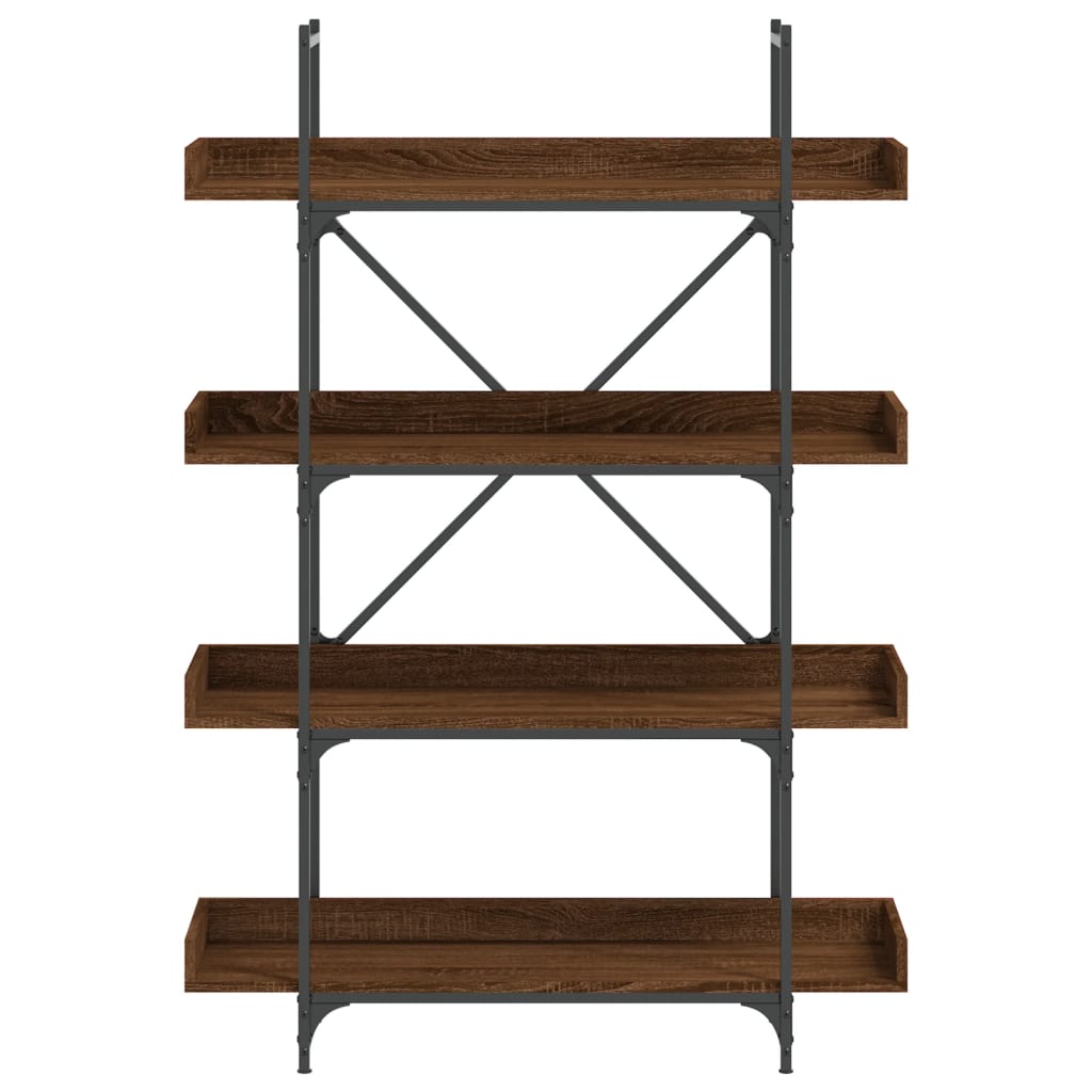 Bookcase 4 Shelves Brown Oak Look 100x33x145.5 cm