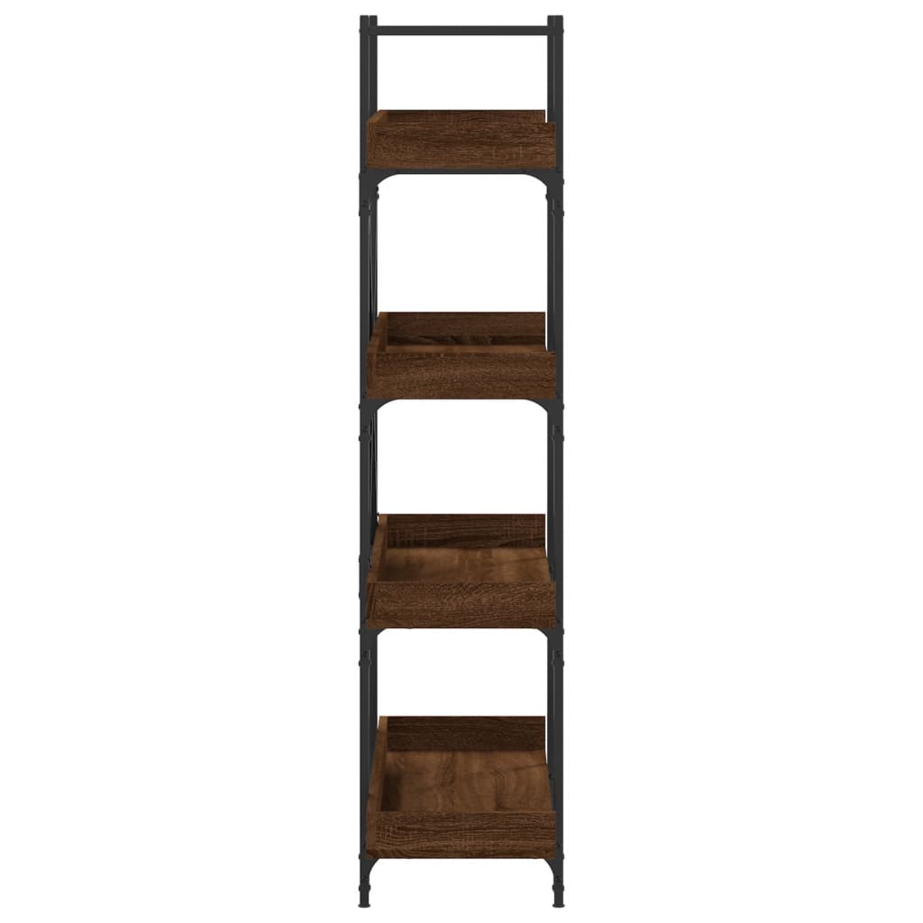 Bookcase 4 Shelves Brown Oak Look 100x33x145.5 cm