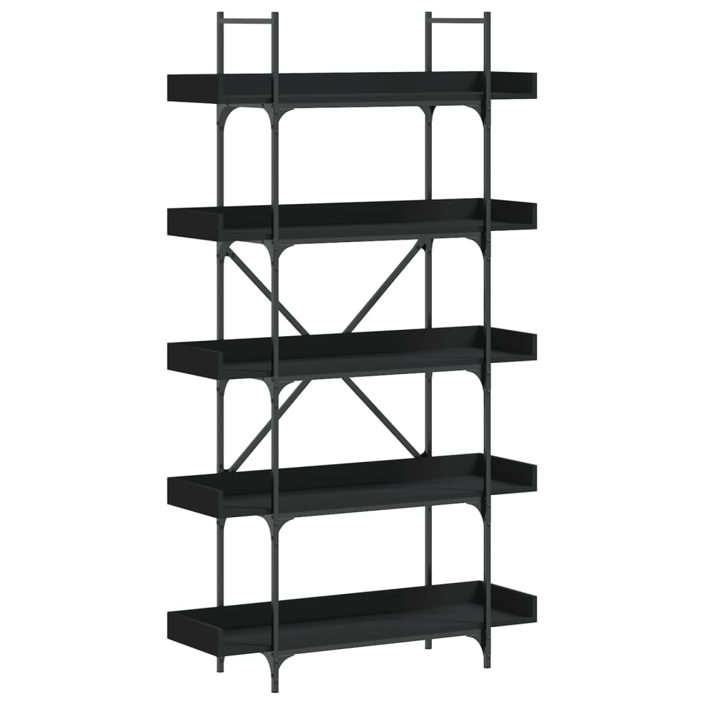 Bookcase 5 Shelves Black 100x33x180.5 cm Wood Material