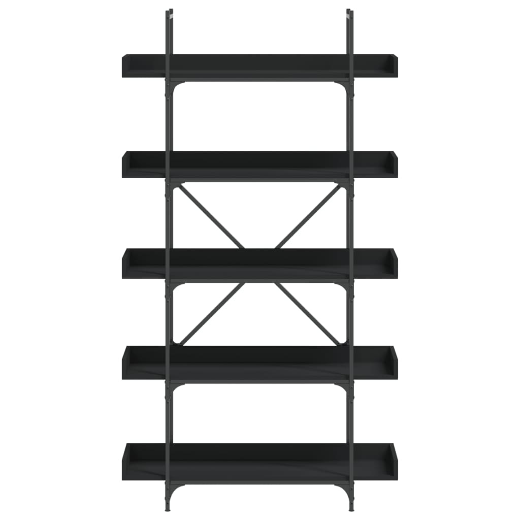 Bookcase 5 Shelves Black 100x33x180.5 cm Wood Material