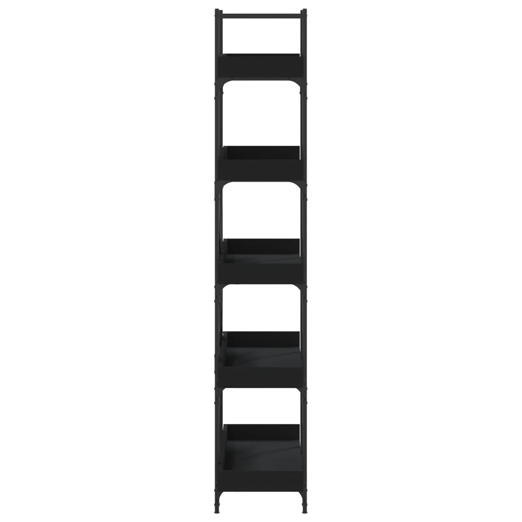 Bookcase 5 Shelves Black 100x33x180.5 cm Wood Material