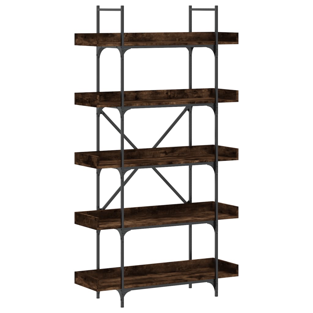 Bookcase 5 shelves smoked oak 100x33x180,5 cm wood material