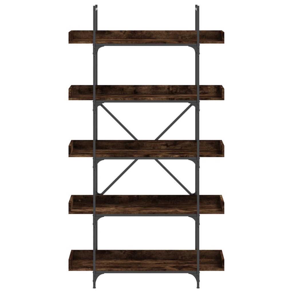 Bookcase 5 shelves smoked oak 100x33x180,5 cm wood material